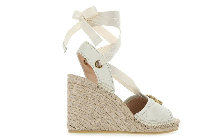 Lookbook (W) Gucci Espadrille Wedge Kulit Anyaman 'Putih' 655626-0CG60-9084