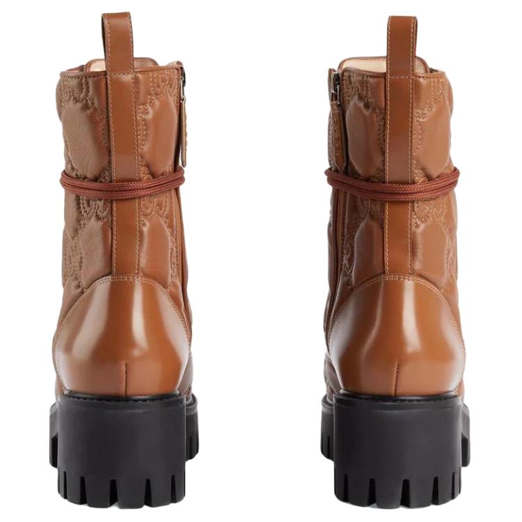Shop (W) Gucci Gewatteerde Veterlaarzen ''Bruin'' 718386-DS8U0-2741