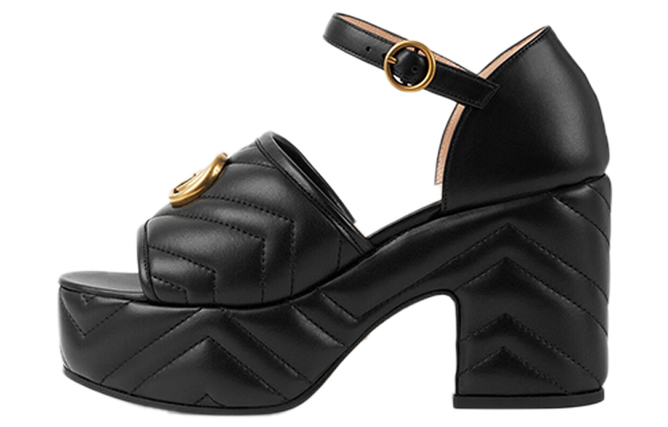 (Women) Gucci Quilted Waterproof Platform Fashion Sandal 'Black' 658677-BKO60-1000