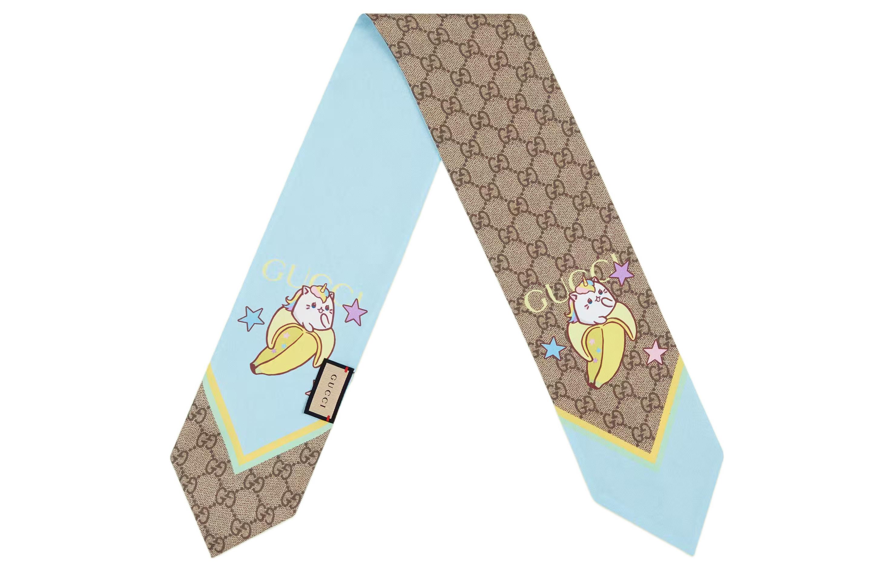 Lookbook (Women) GUCCI Rainbow Star Bananya Print Silk Tie for Women. 7041413G0019869
