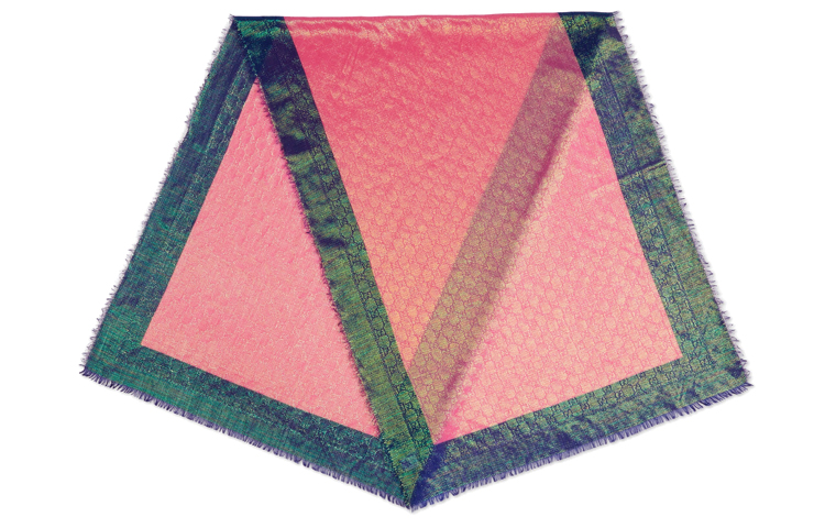 (Women) GUCCI Rainbow Wool Shawl for Women - Purple/Pink. 661466-3GACL-4372