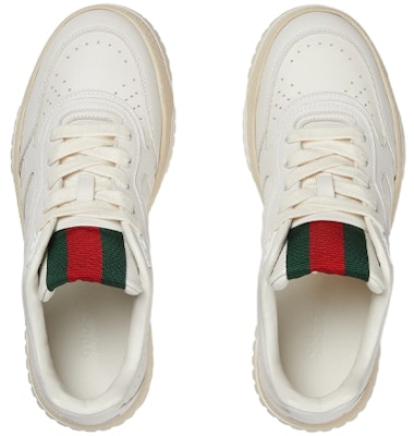 GUCCI古馳 皮革 繫帶圓頭百搭 低筒 運動鞋 女款 白色 Lookbook GUCCI古馳 皮革 繫帶圓頭百搭 低筒 運動鞋 女款 白色