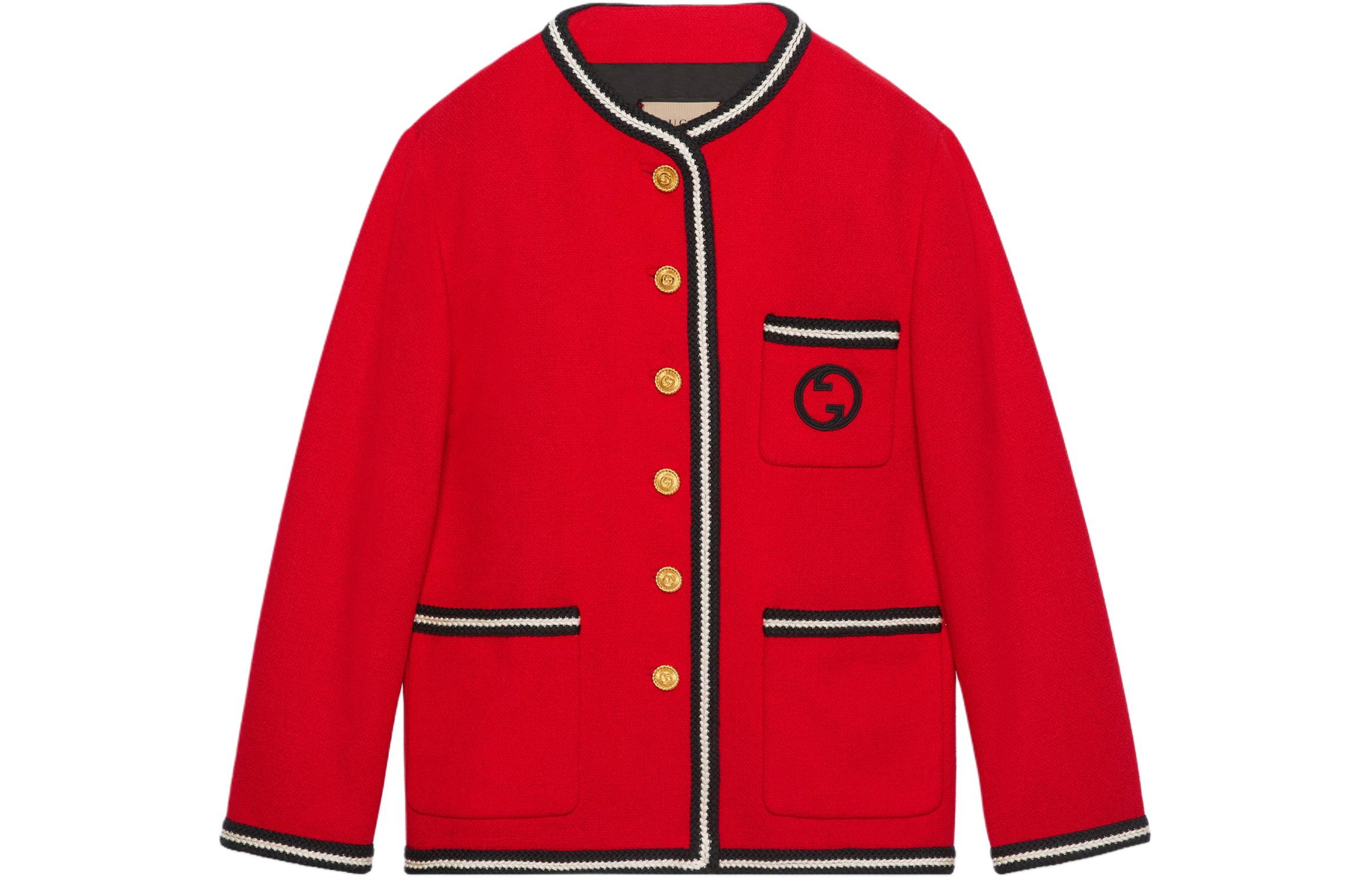 (Women) Gucci Red Badge Striped Embroidered Loose Long-Sleeve Jacket 776310-ZAPW3-6535 圖 2