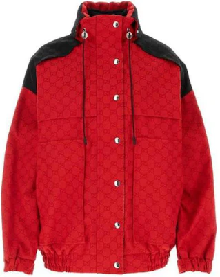 (Women) Gucci Red Checkered Drawstring Windbreaker Jacket 771530-ZAPIL-6429 Buy (Women) Gucci Red Checkered Drawstring Windbreaker Jacket 771530-ZAPIL-6429