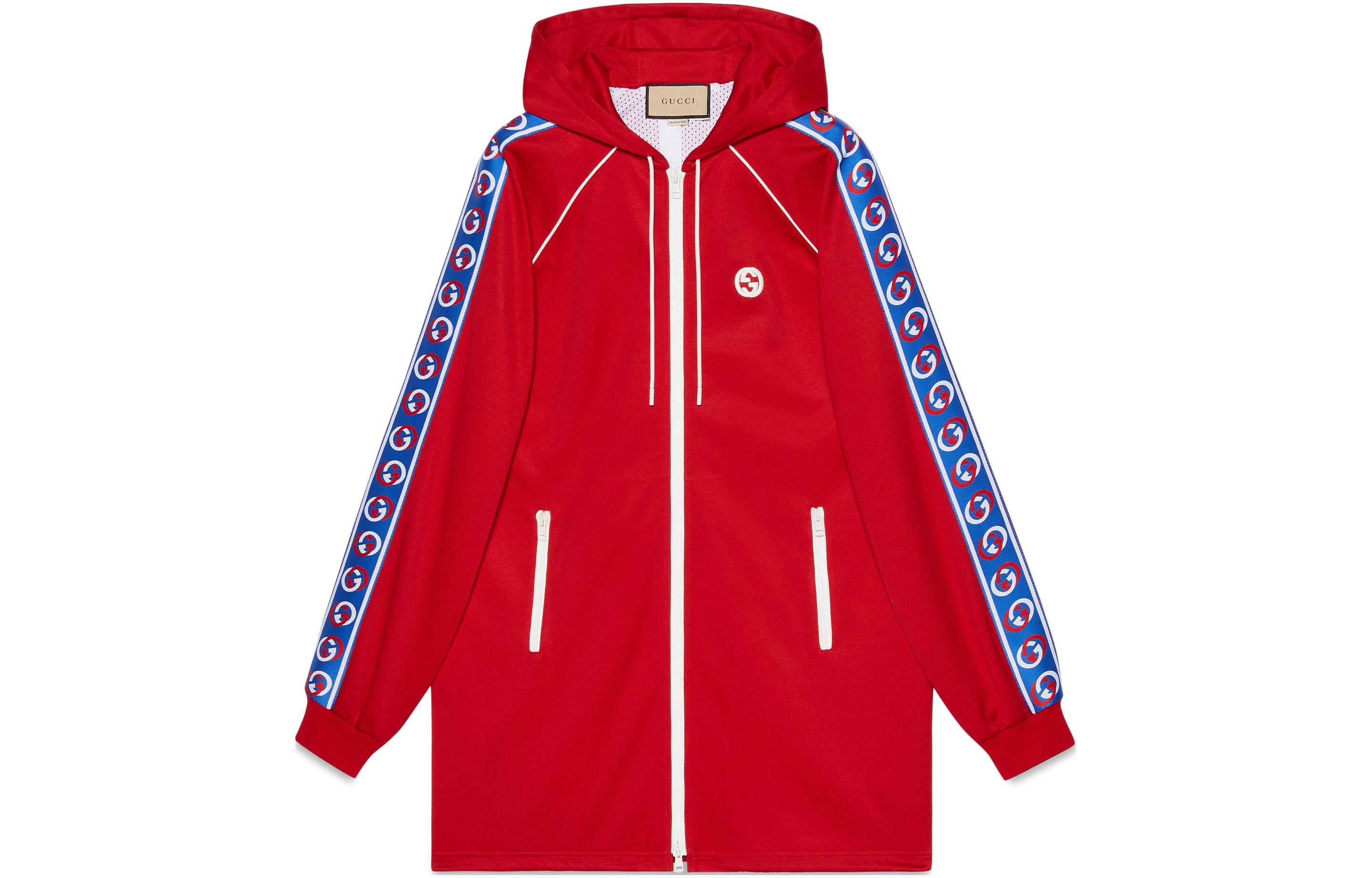 (Women) Gucci Red Chinese New Year Logo Stripe Hoodie Jacket 774188-XJGD3-6429