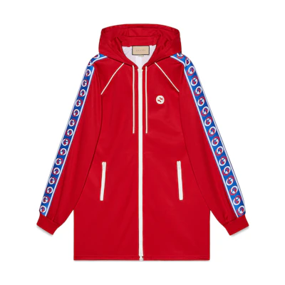 (Women) Gucci Red Chinese New Year Logo Stripe Hoodie Jacket 774188-XJGD3-6429