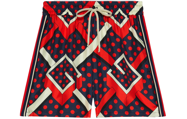 (Women) Gucci Red Dot Maze Print Drawstring Casual Shorts 661791-XJDI1-9376