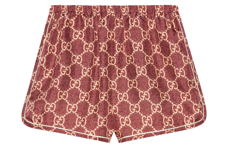 (Women) Gucci Red Loose-Fit Logo Print Elastic Waist Shorts 644589-XJCL5-5281