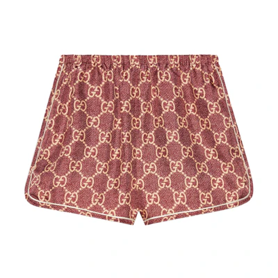 (Women) Gucci Red Loose-Fit Logo Print Elastic Waist Shorts 644589-XJCL5-5281