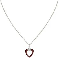 (Women) GUCCI Red Openwork Heart Pendant 925 Silver Necklace for Women - Silver. 814961-JAAIF-8166 (Women) GUCCI Red Openwork Heart Pendant 925 Silver Necklace for Women - Silver. 814961-JAAIF-8166