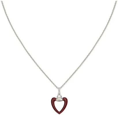 (W) GUCCI Kalung Perak 925 Wanita Liontin Hati Terbuka Merah - Perak. 814961-JAAIF-8166 Order (W) GUCCI Kalung Perak 925 Wanita Liontin Hati Terbuka Merah - Perak. 814961-JAAIF-8166