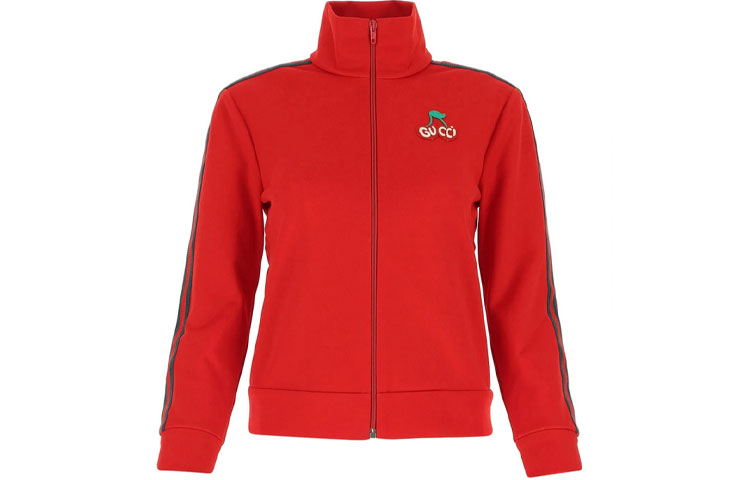 (Women) Gucci Red Solid Logo Track Jacket 625025-XJCUI-6193