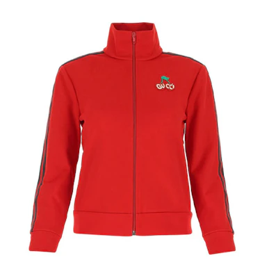 (Women) Gucci Red Solid Logo Track Jacket 625025-XJCUI-6193