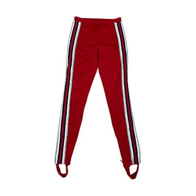 (Women) Gucci Red Stripe-Trim Button-Front Leggings 489728-X9F93-6051