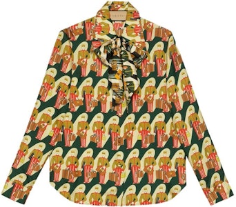 (W) 구찌 릴랙스 핏 그래픽 프린트 멀티컬러 버튼업 셔츠 752812-ZANR4-3087 Buy (W) 구찌 릴랙스 핏 그래픽 프린트 멀티컬러 버튼업 셔츠 752812-ZANR4-3087