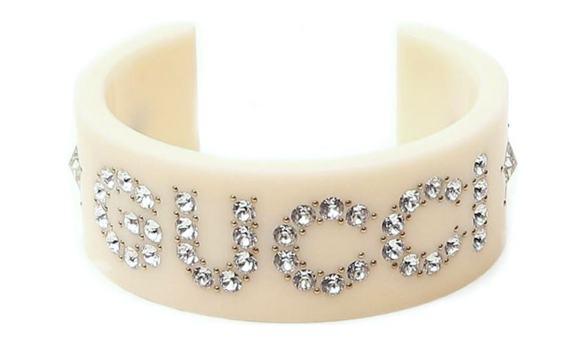 Order (W) 구찌 여성용 레진 로고 조절 가능 팔찌 - 베이지. 627956-11290-8516