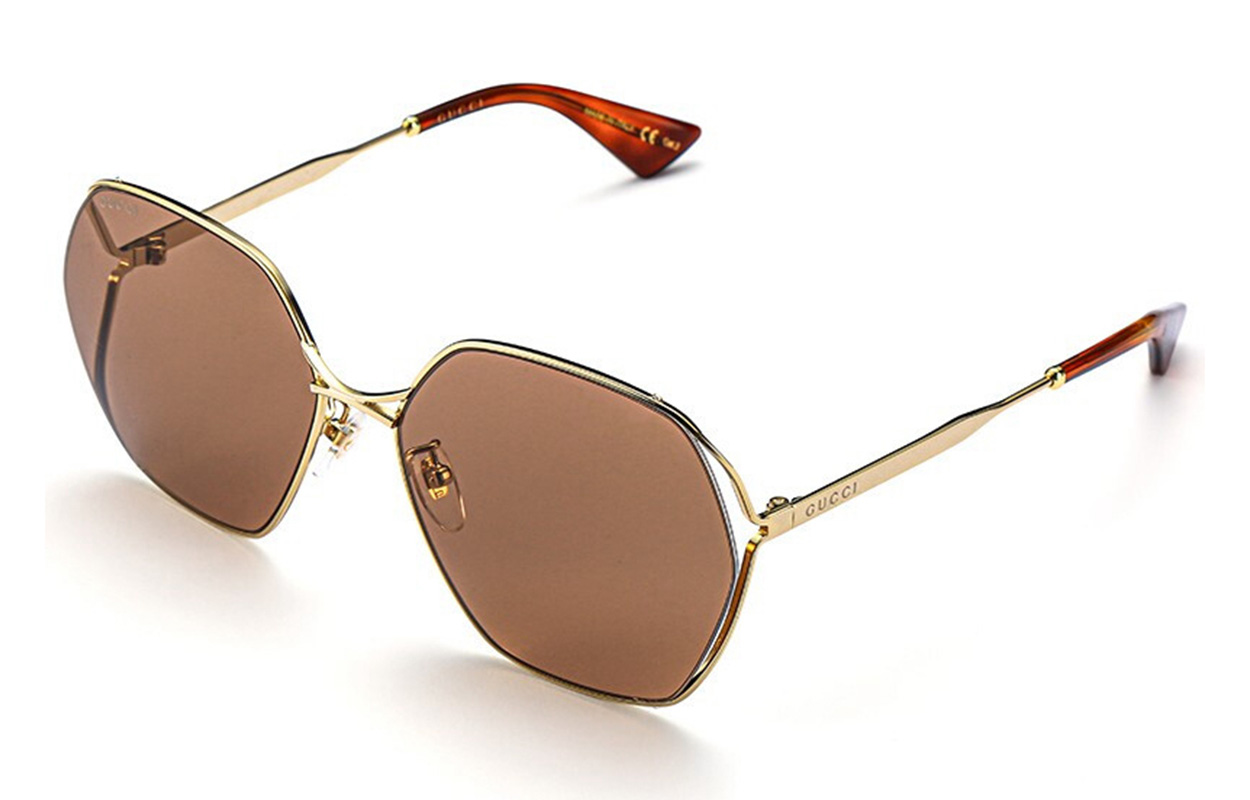 (Women) GUCCI Retro Trend Sunglasses with Double G Logo in Dark Brown Frame GG0818SA-002 63 圖 2