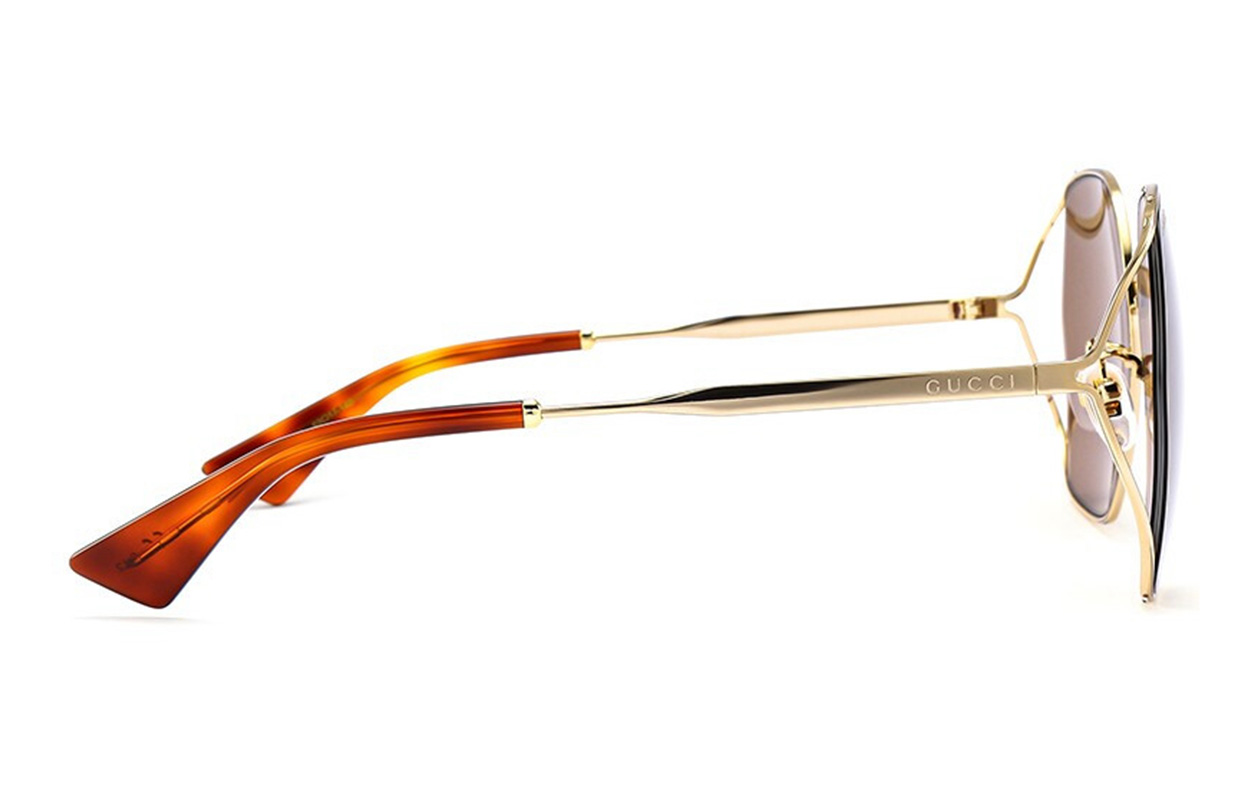 (Women) GUCCI Retro Trend Sunglasses with Double G Logo in Dark Brown Frame GG0818SA-002 63 圖 4