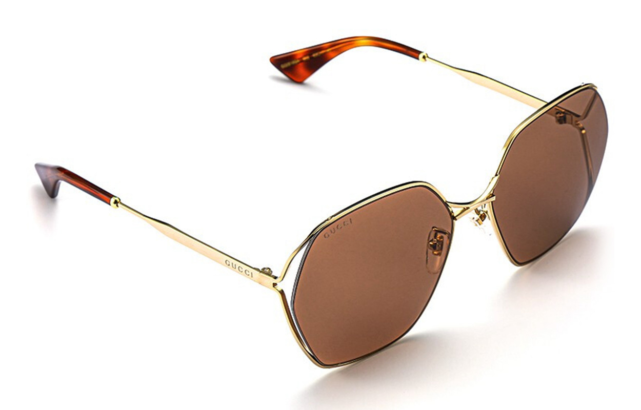 (Women) GUCCI Retro Trend Sunglasses with Double G Logo in Dark Brown Frame GG0818SA-002 63 圖 5