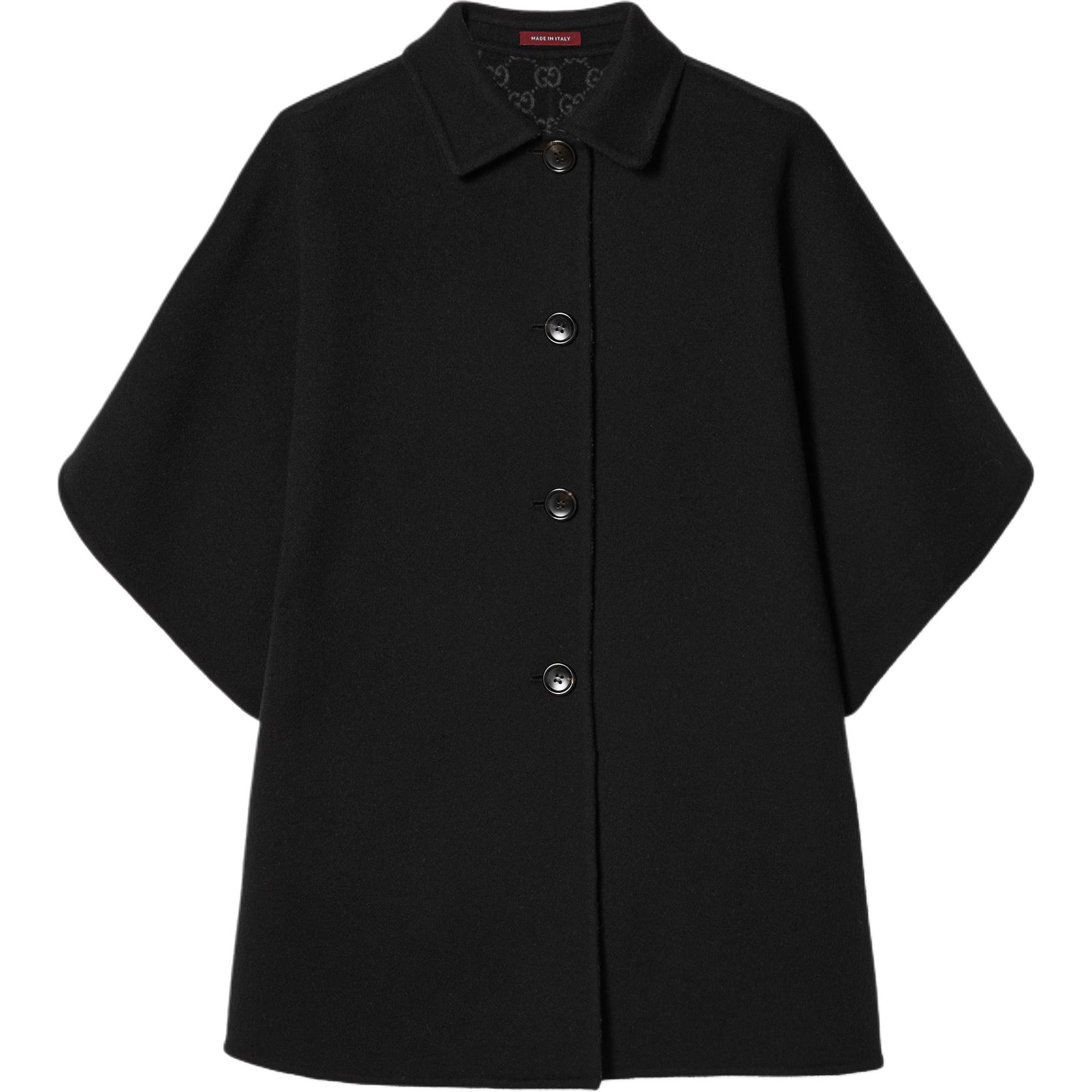 (Women) Gucci Reversible Black Coat with Logo - 5-point Sleeves. 789960-ZAQW0-1189