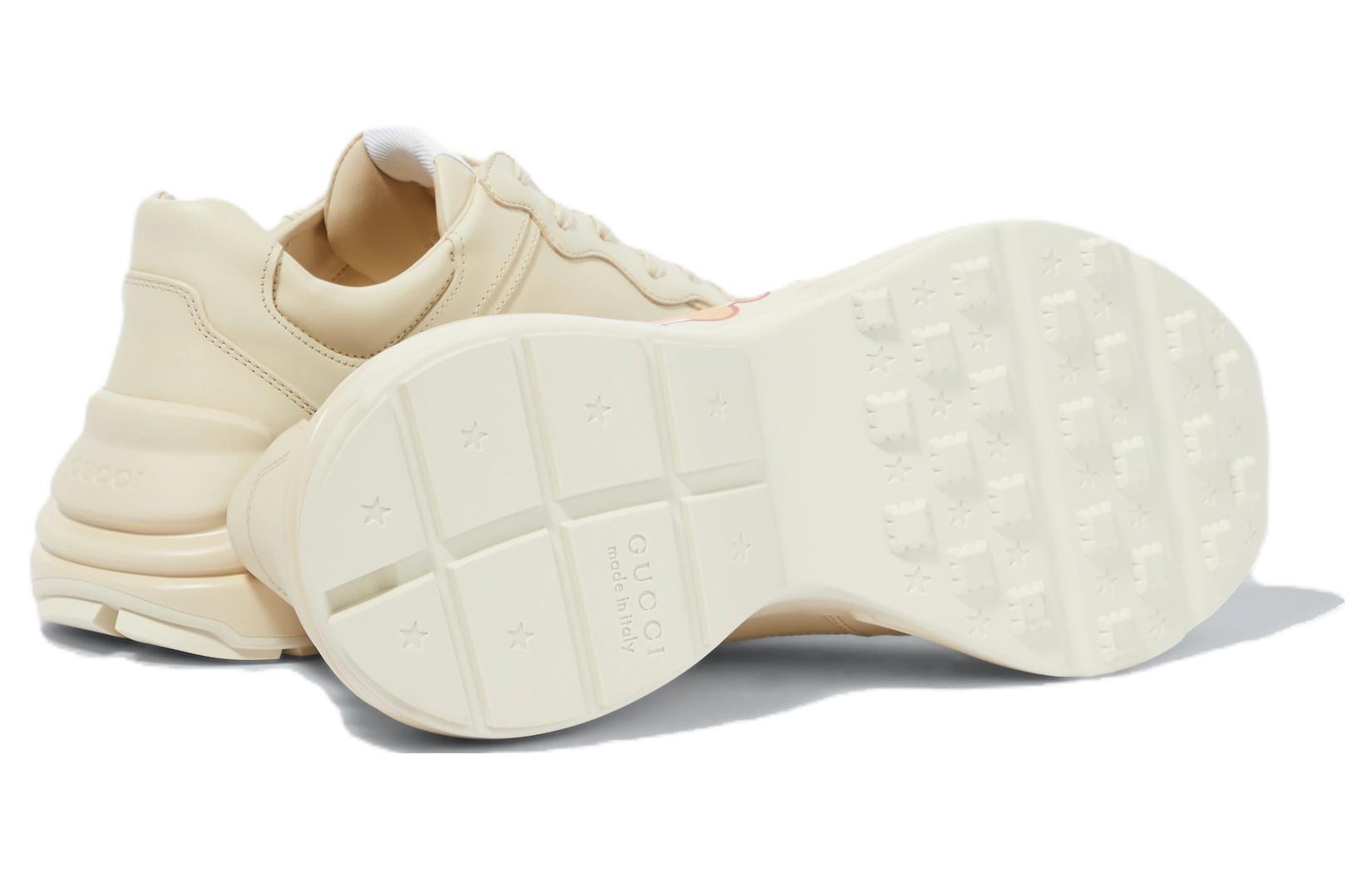 Details for (W) 古驰Kawaii Rhyton奶油白色皮革运动鞋 738776-DRW00-9522