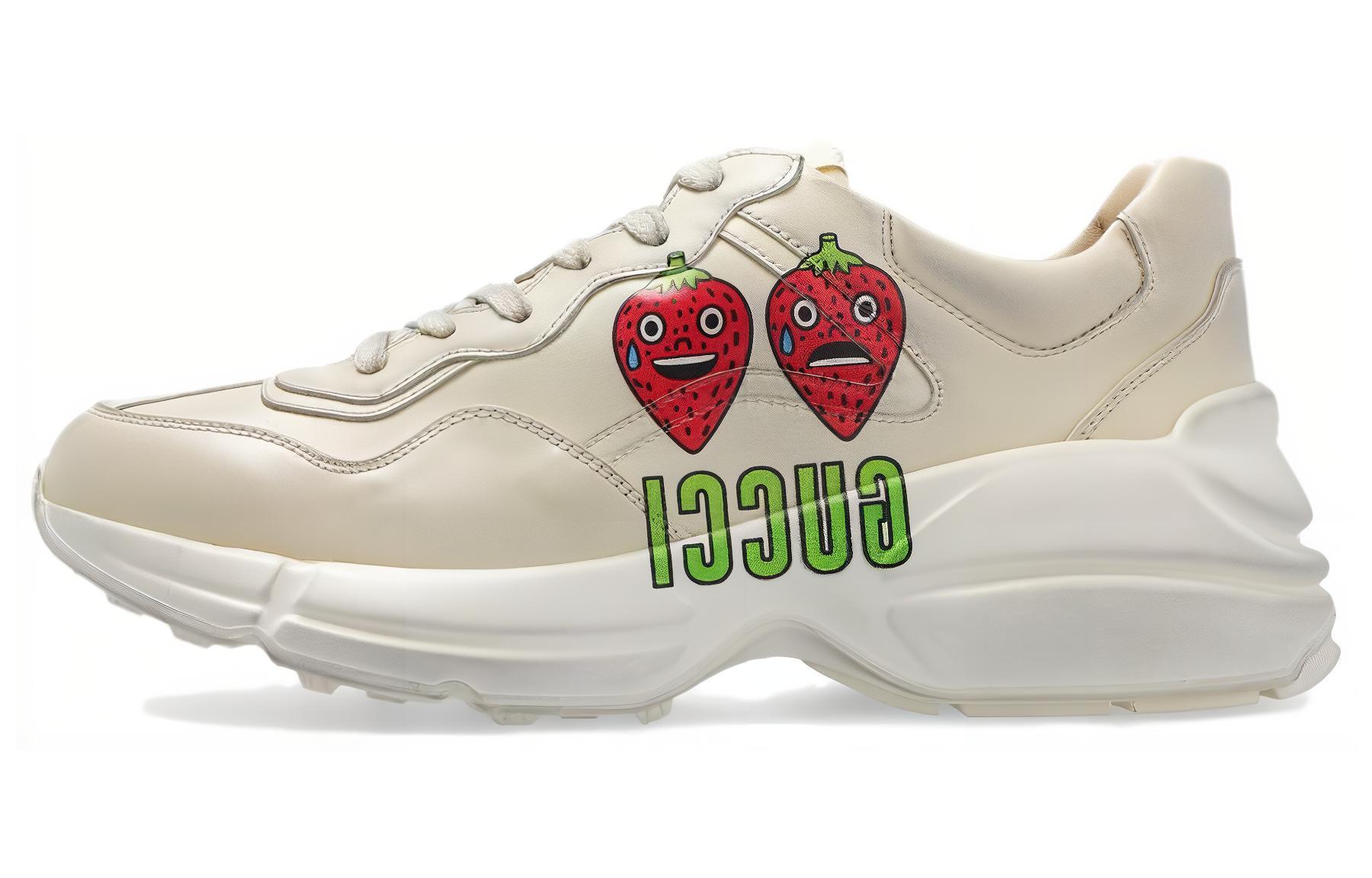 (Women) Gucci Rhyton Sneaker With Strawberry Print 'Ivory White' 703814-DRW00-9522