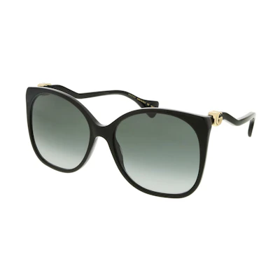 (Women) GUCCI Round Frame Fashion Sunglasses - Black GG1010S-001