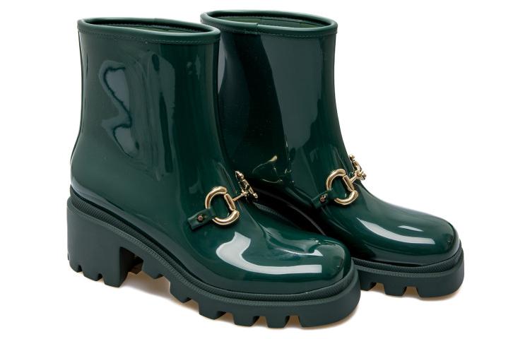 (W) Gucci Rubber Ankle Boot With Horsebit 'Dark Green' 圖 3