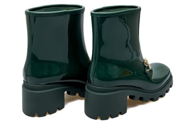 (W) Gucci Rubber Ankle Boot With Horsebit 'Dark Green' 圖 4