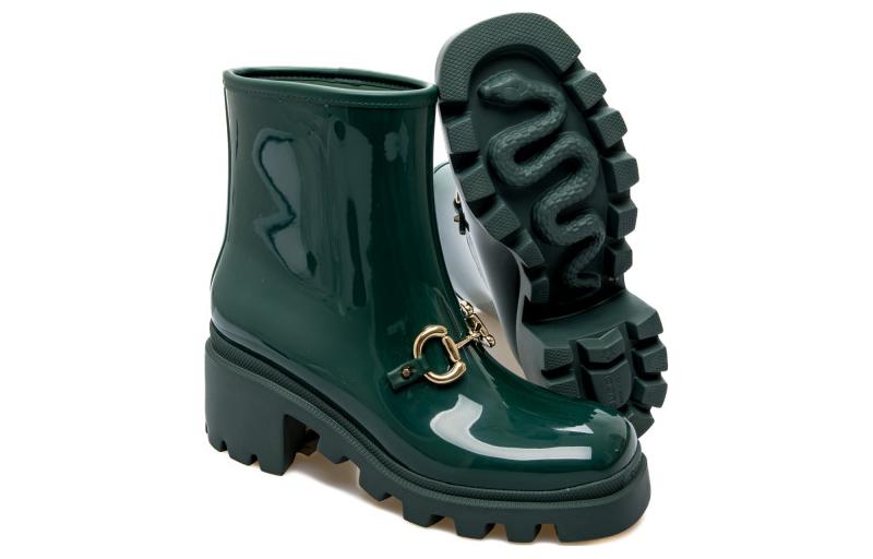 (W) Gucci Rubber Ankle Boot With Horsebit 'Dark Green' 圖 5