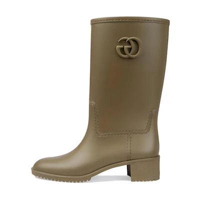 (W) Gucci Rubber Double G Boot 'Taupe'