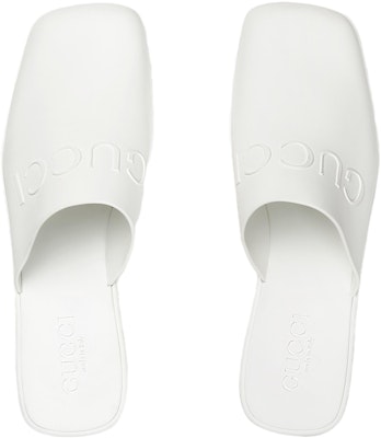 (Women) Gucci Rubber Embossed Logo Mule White 725899-J8700-9014 Lookbook (Women) Gucci Rubber Embossed Logo Mule White 725899-J8700-9014