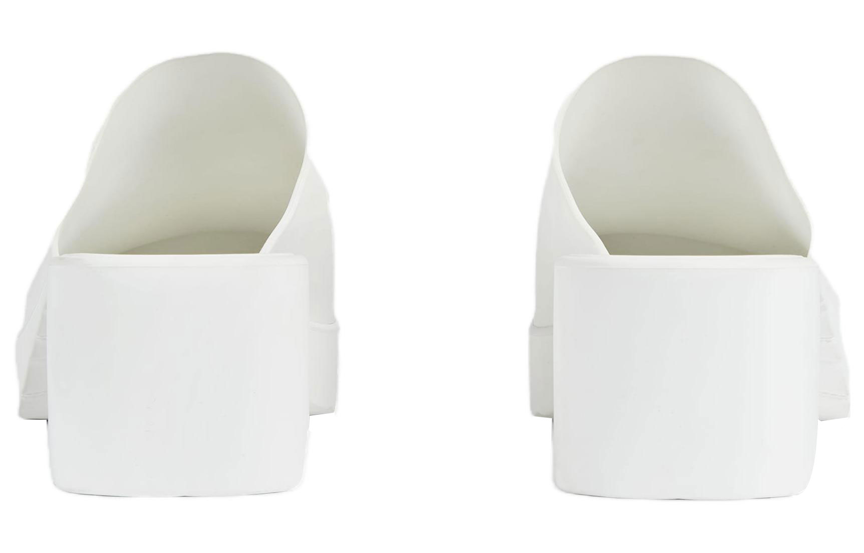 Shop (W) Gucci Sandal Mule Putih Logo Embossed Karet 725899-J8700-9014