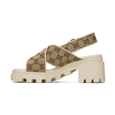 (W) Gucci Rubber GG Slide 'Beige'