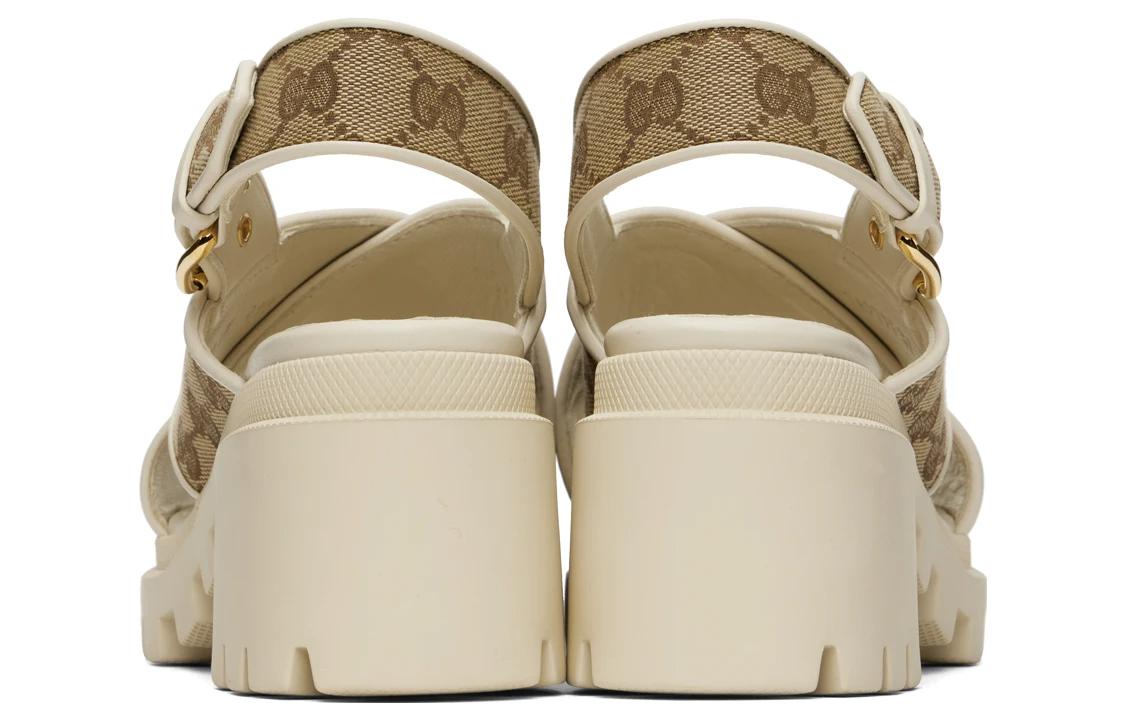 Shop (W) Gucci Sandal Karet GG 'Beige' 749795-H6320-9745