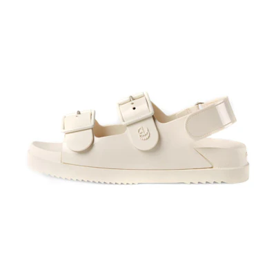 (W) Gucci Rubber GG Slide 'Beige'