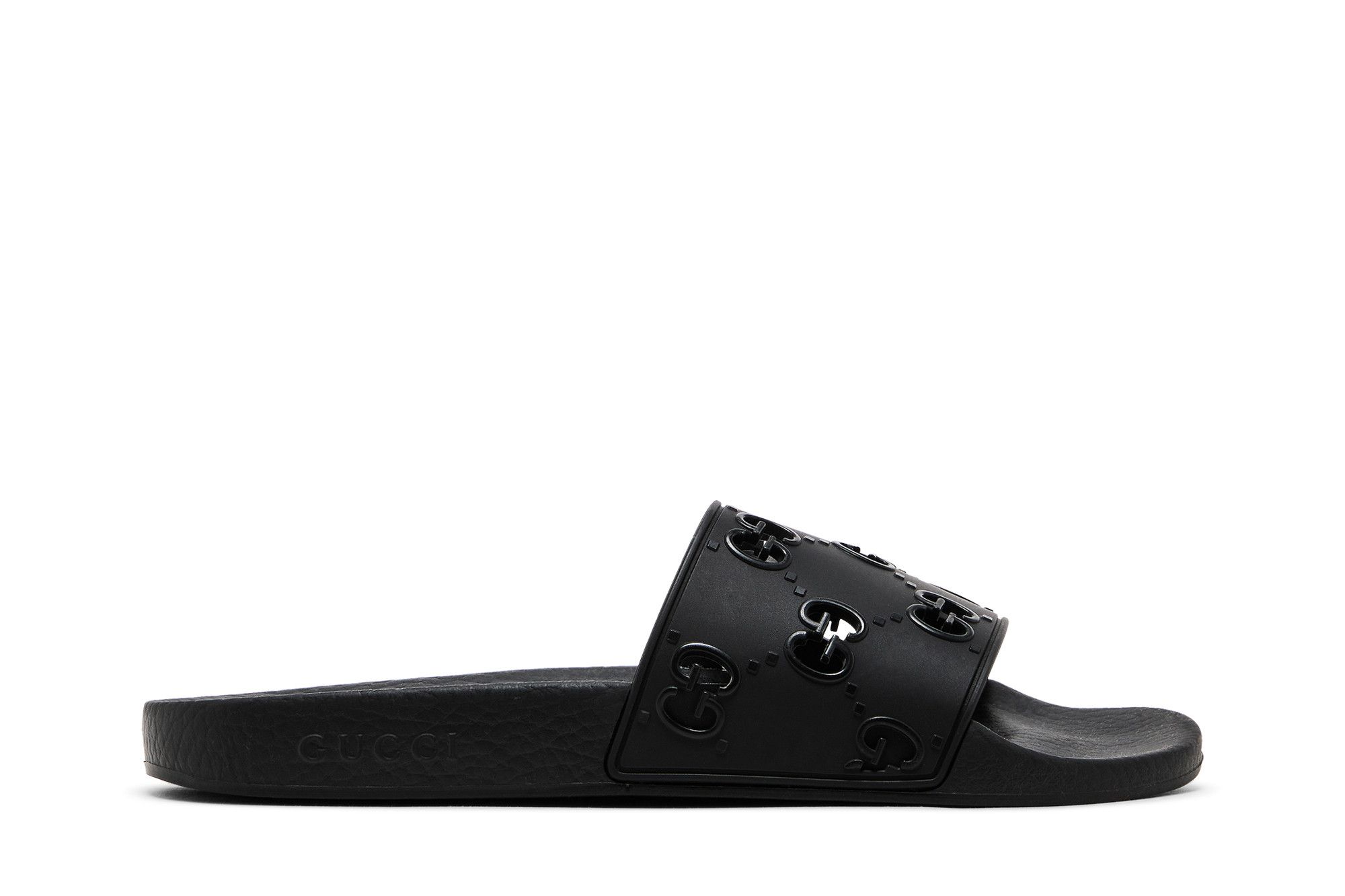 (Women) Gucci Rubber GG Slide 'Black' 573922-JDR00-1000