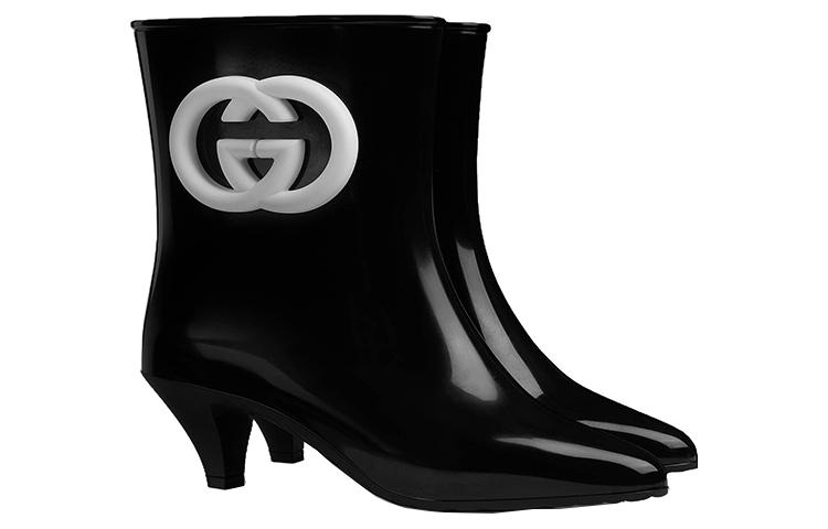 Order (W) グッチ ラバーGGスライド (ブラック) 724458-9AADV-1092