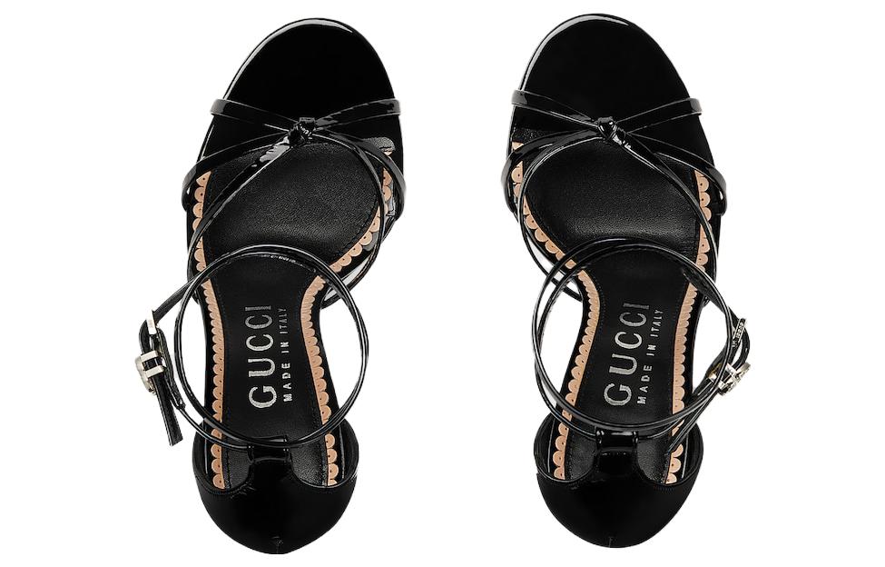 Shop (W) グッチ ラバーGGスライド (ブラック) 748867-AAA0P-1000