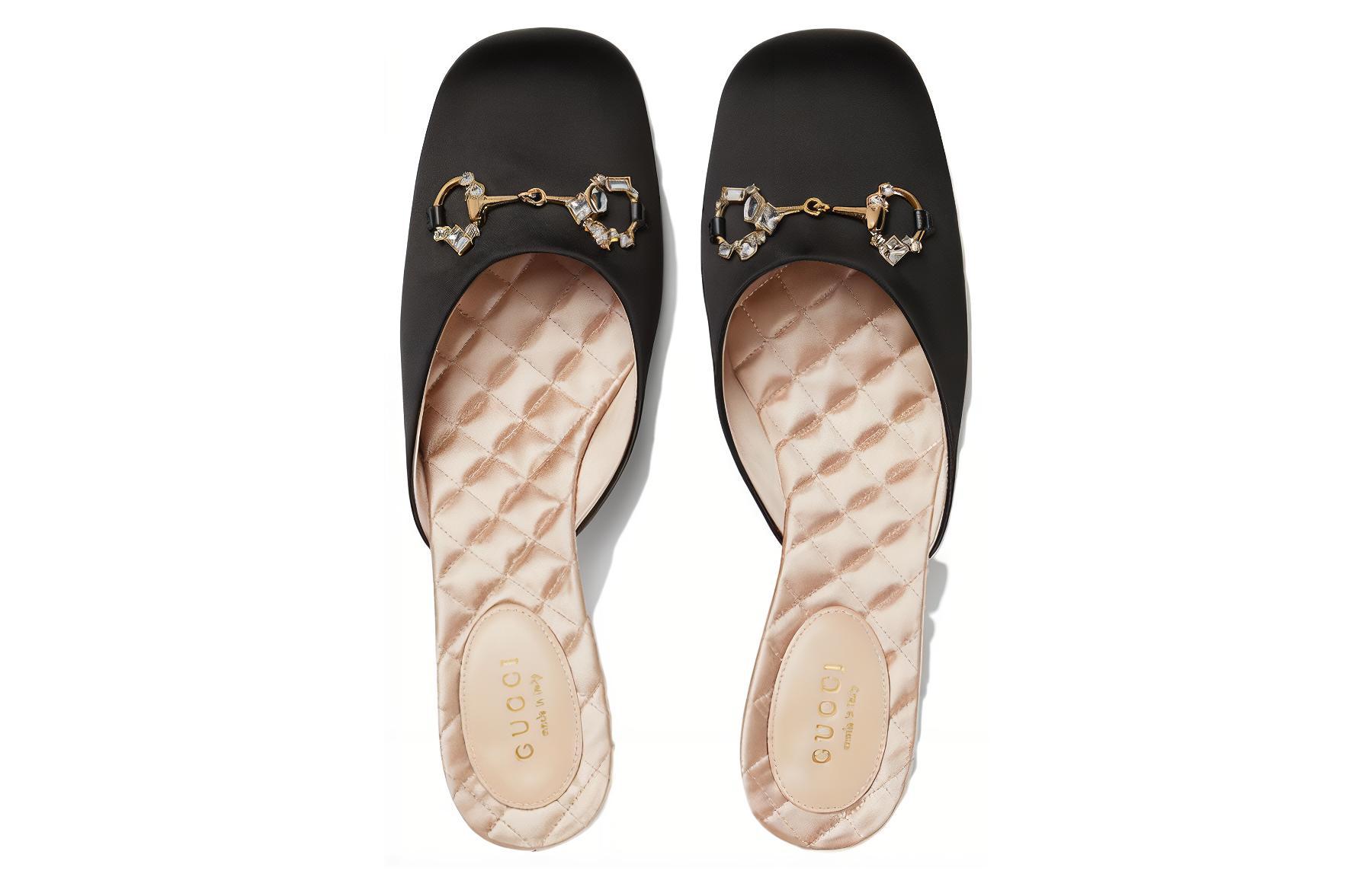 Shop GUCCI古馳 時尚休閒 包頭拖鞋 女款 黑色