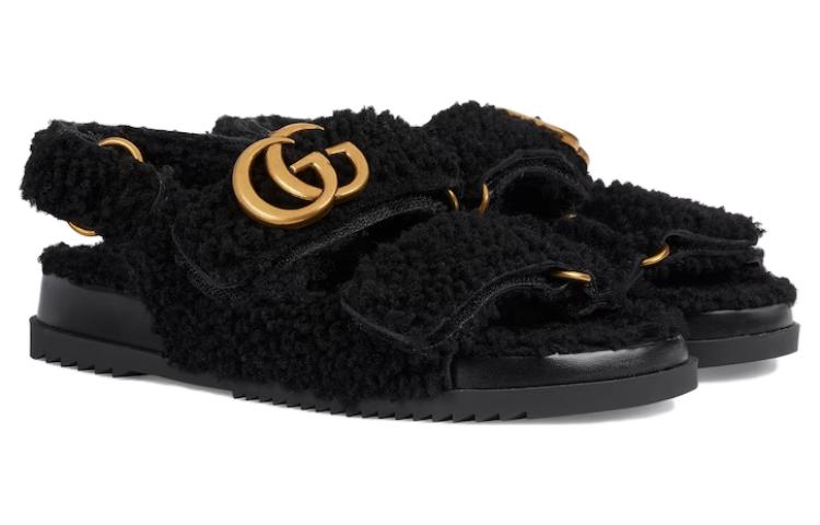 Order (W) Gucci Sandal Karet GG 'Hitam' 771060-DEB00-1000