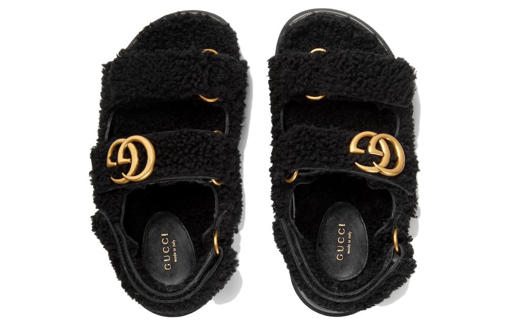 Lookbook (W) Gucci Sandal Karet GG 'Hitam' 771060-DEB00-1000