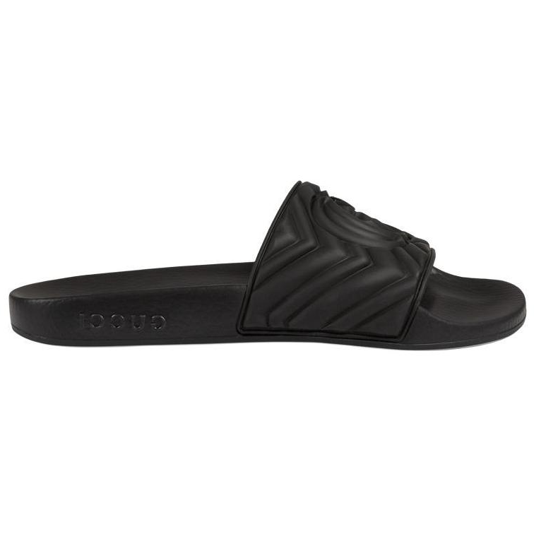 Order (W) グッチ ラバーGGスライド (ブラック) ‎602067-JD600-1000
