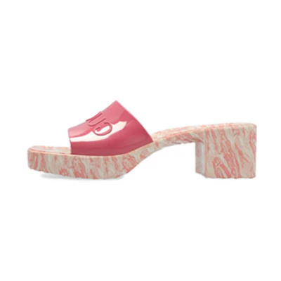 (W) Gucci Rubber GG Slide 'Pink'