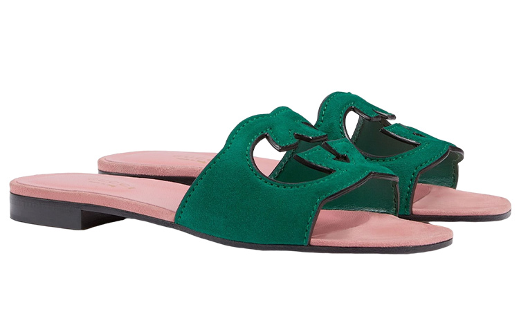 Order (W) Sandal Gucci Karet GG 'Pink Hijau' 694451-C2000-3140