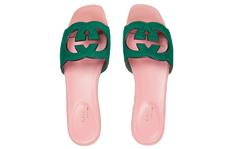Lookbook (W) Sandal Gucci Karet GG 'Pink Hijau' 694451-C2000-3140