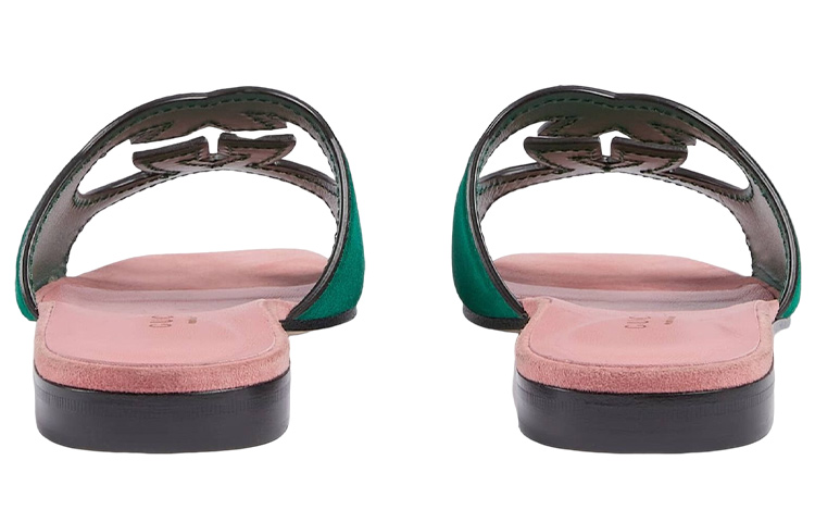 Shop (W) Sandal Gucci Karet GG 'Pink Hijau' 694451-C2000-3140