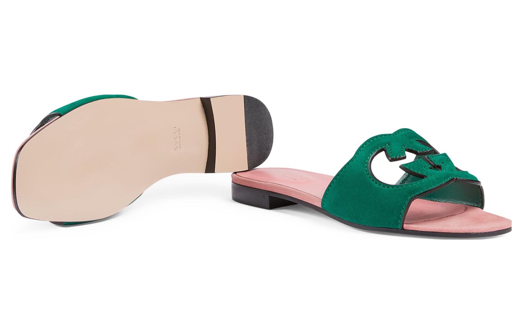 Purchase (W) Sandal Gucci Karet GG 'Pink Hijau' 694451-C2000-3140