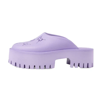 (W) Gucci Rubber GG Slide 'Purple'