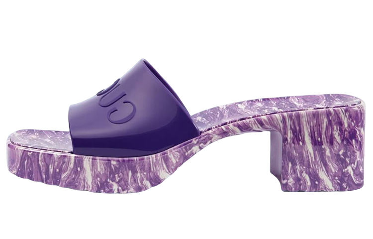 (Women) Gucci Rubber GG Slide 'Purple' 700989-JFM00-5235